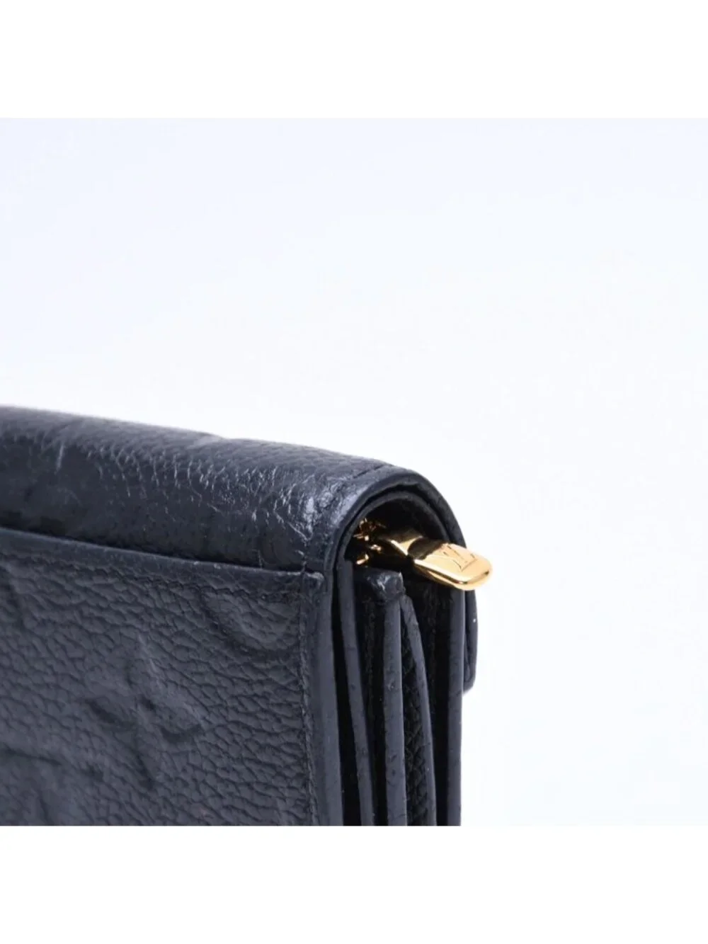 Louis Vuitton Trifold Wallet Portefeuille Zoe Black Gold